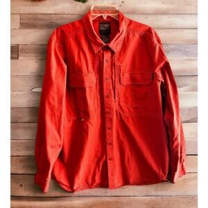 5.11 Tactical Covert Long Sleeve Shirt Mens  Large Orange 2 Pockets Cotton